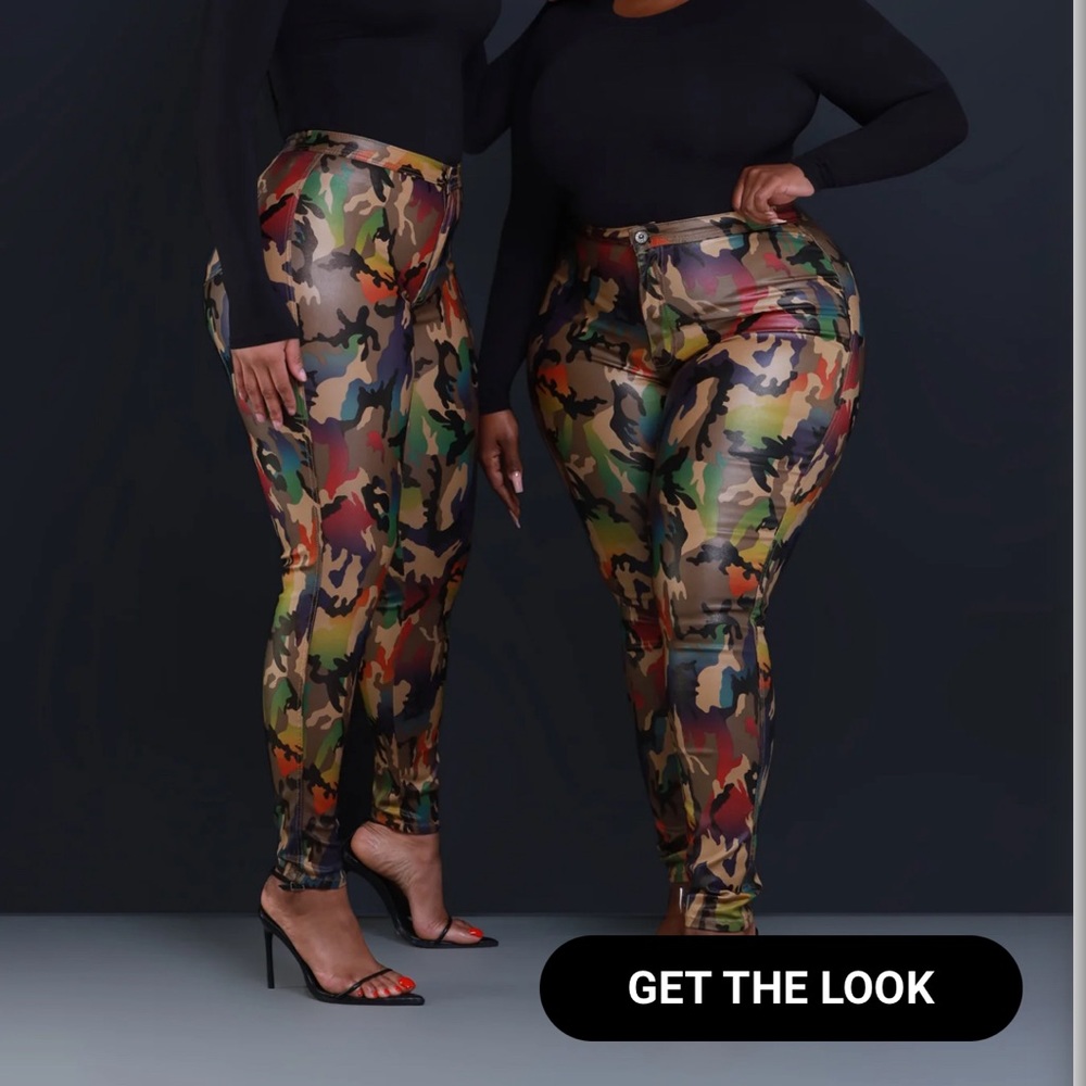 Faux leather high rise pants